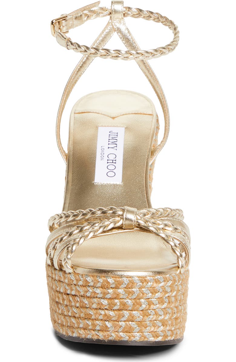 Jimmy Choo Dree Platform Espadrille Sandal, Alternate, color, Soft Gold Mix