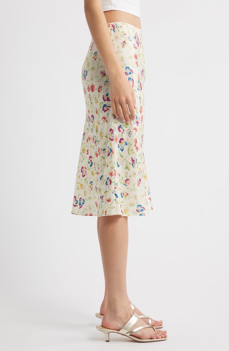DÔEN Elowette Floral Silk Blend Skirt, Alternate, color, Windswept Blooms