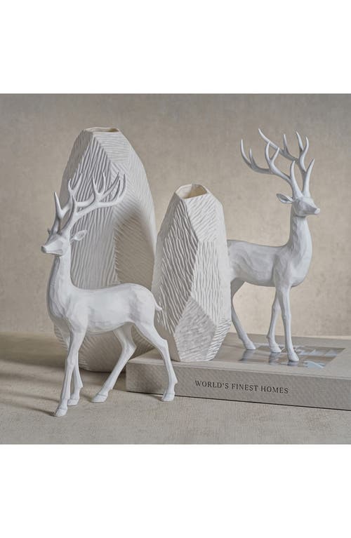Zodax Poldi Set Of 2 Deer Figurines In White