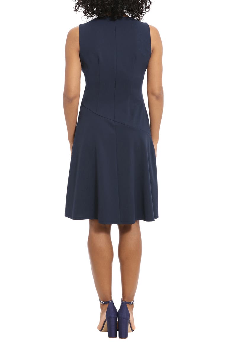 Seamed Fit & Flare Dress, Alternate, color, NAVY
