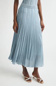 Zimmermann Aster Metallic Flared Ottoman Stitch Sweater Skirt