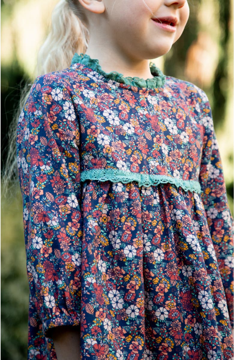 Beet World Priya Dress with Lace Trim, Alternate, color, Garden Confetti