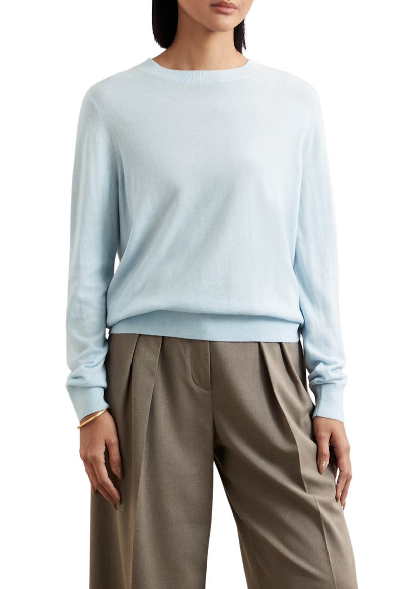 Hester Crewneck Wool Sweater, Main, color, BLUE