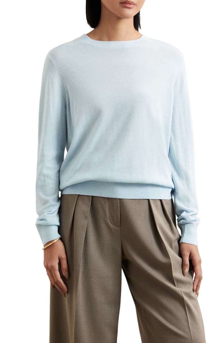 Reiss Hester Crewneck Wool Sweater, Main, color, Blue