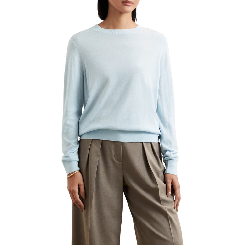 Reiss Hester Crewneck Wool Sweater In Blue