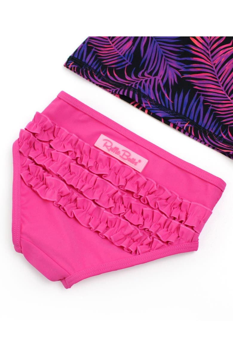 RuffleButts Girls UPF50+ Long Sleeve Zipper Rash Guard 2-Piece, Alternate, color, 