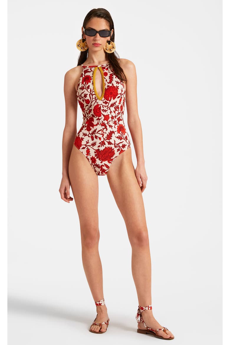 Fonda Swimsuit, Main, color, Dragonflower Mini Red