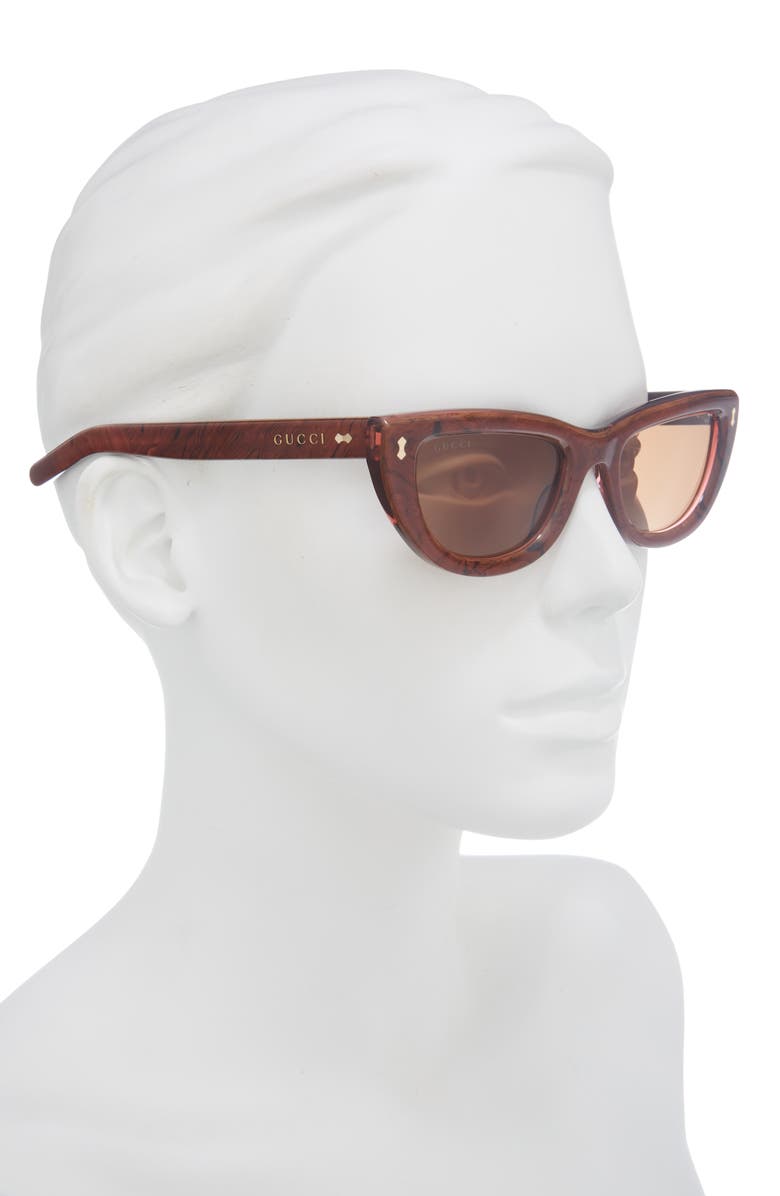 Gucci 51mm Cat Eye Sunglasses, Alternate, color, Pink Pink Brown