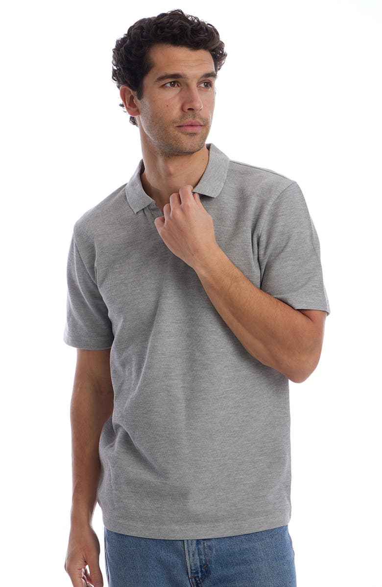 PX Short Sleeve Johnny Collar Polo, Alternate, color, Gray Heather