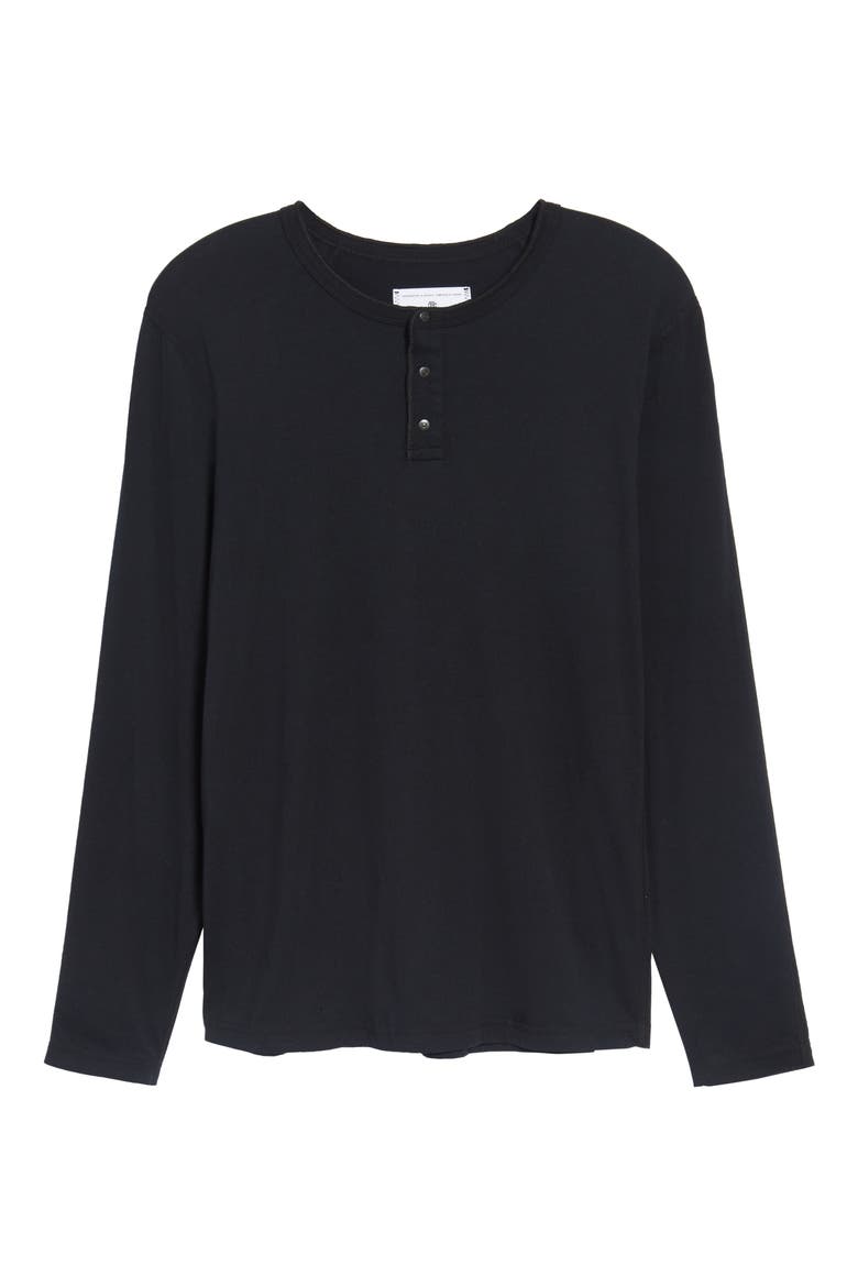 Long Sleeve Henley T-Shirt, Alternate, color, BLACK