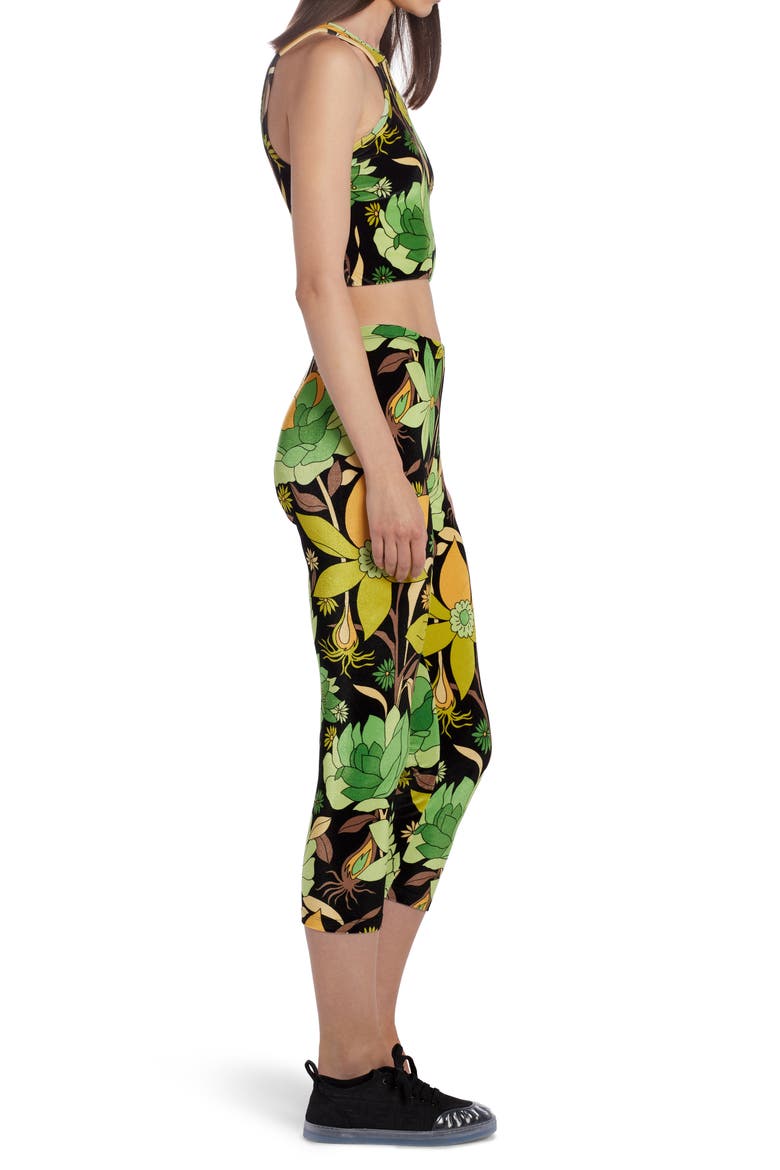 Dream Garden Chenille Crop Leggings, Alternate, color, DREAMING BLACK