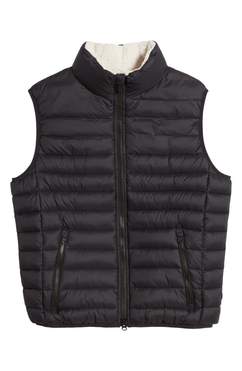 Save The Duck Majus Quilted Water Resistant Recycled Nylon Puffer Vest, Alternate, color, Black