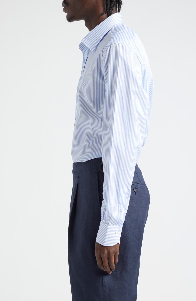 Thom Sweeney Stretch Poplin Button-Up Shirt, Alternate, color, Sky Blue Bengal