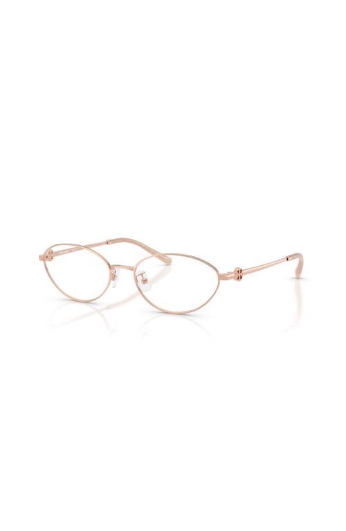 Tory Burch 53mm Oval Optical Glasses In Gold