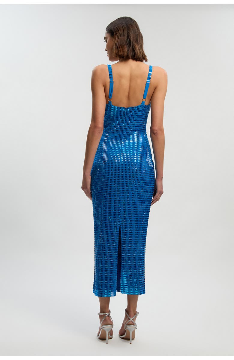 Karen Millen Crystal Embellished Jersey Midi Dress, Alternate, color, Blue