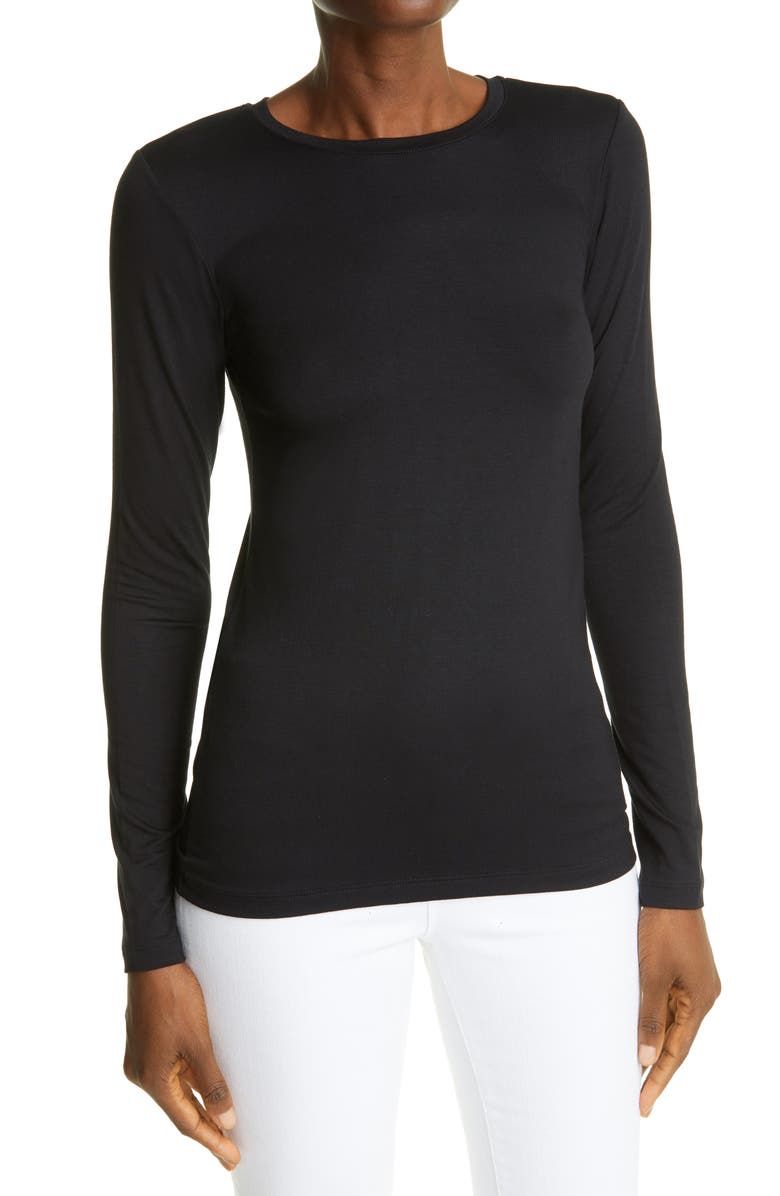 L'AGENCE Tess Long Sleeve Stretch Jersey Top, Alternate, color, 