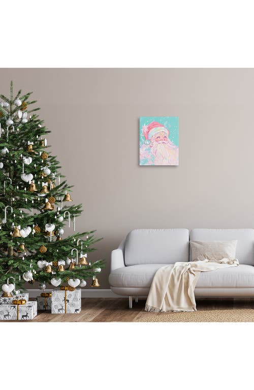 Stupell Industries Pastel Jolly Santa Claus Canvas Wall Art In Multi