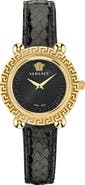 Versace Greca Twist Leather Strap Watch, 35mm