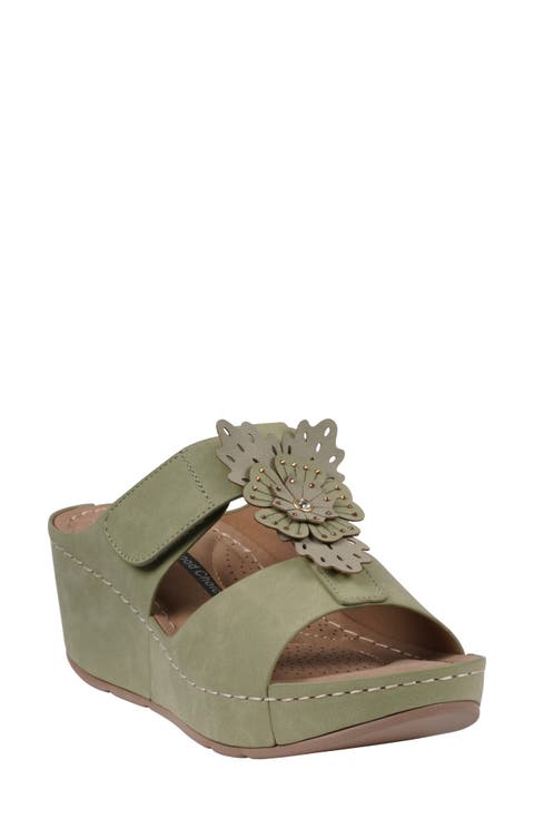 Talia Flower Wedge Sandal (Women)