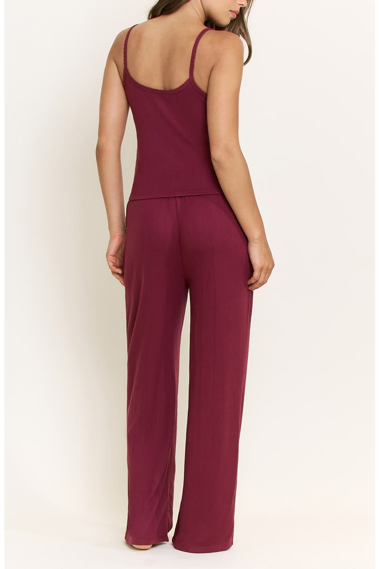 Blissful Pointelle Pajamas, Alternate, color, RED WINE