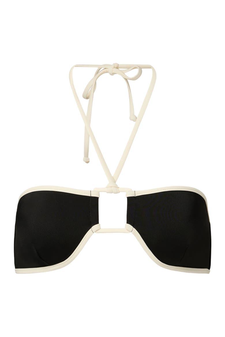 Palermo Tricot Bikini Top, Alternate, color, Black/Egret