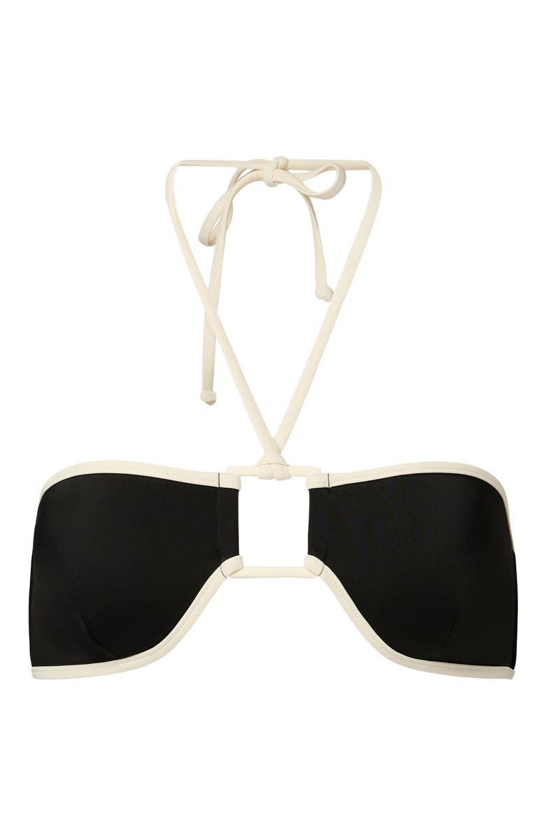 Onia Palermo Tricot Bikini Top, Alternate, color, Black/Egret