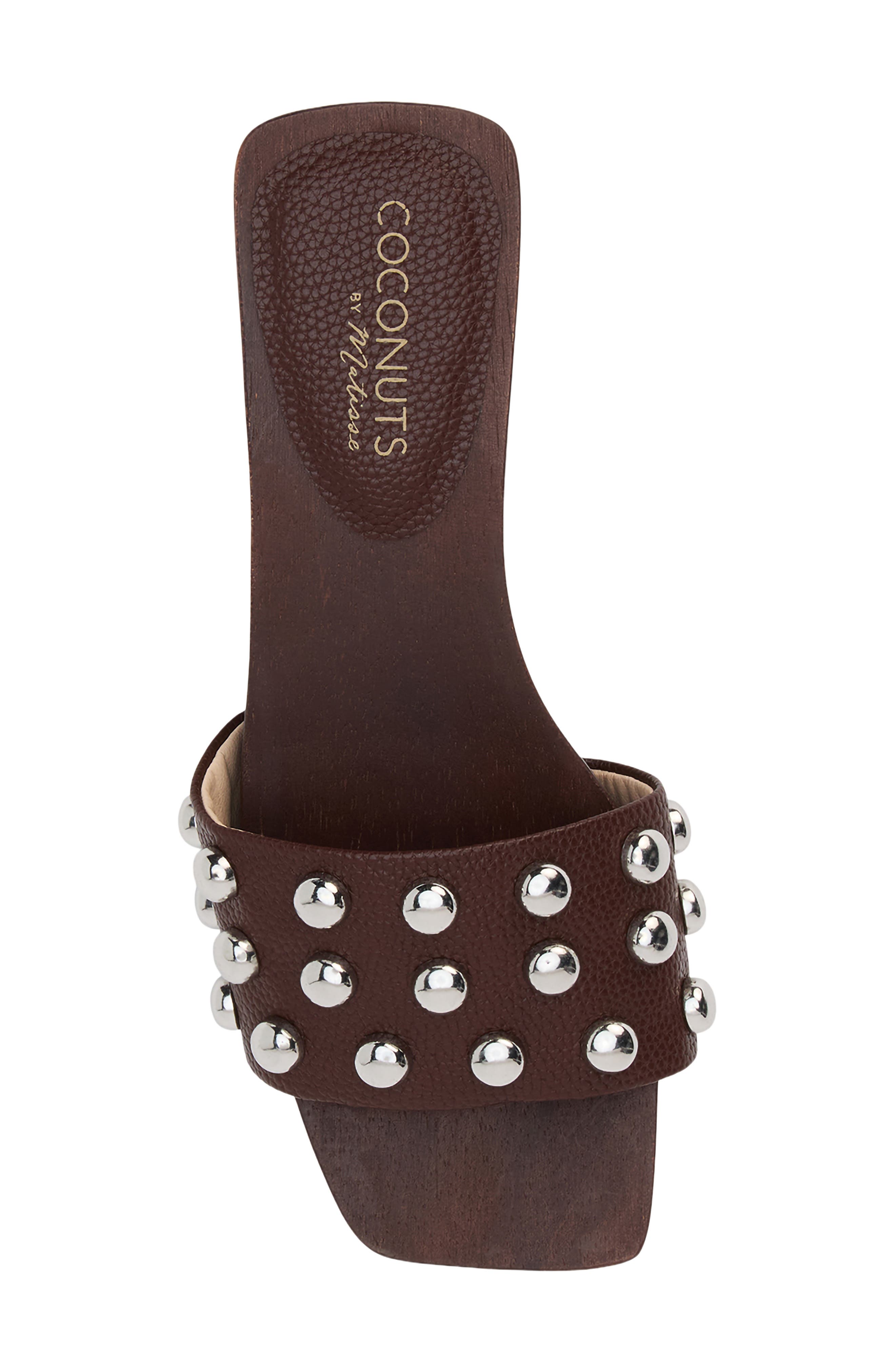 Coconuts by Matisse Fiora Studded Slide Sandal, Alternate, color, Choco