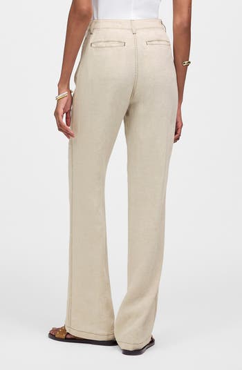 Patch Pocket Linen Flare Pants