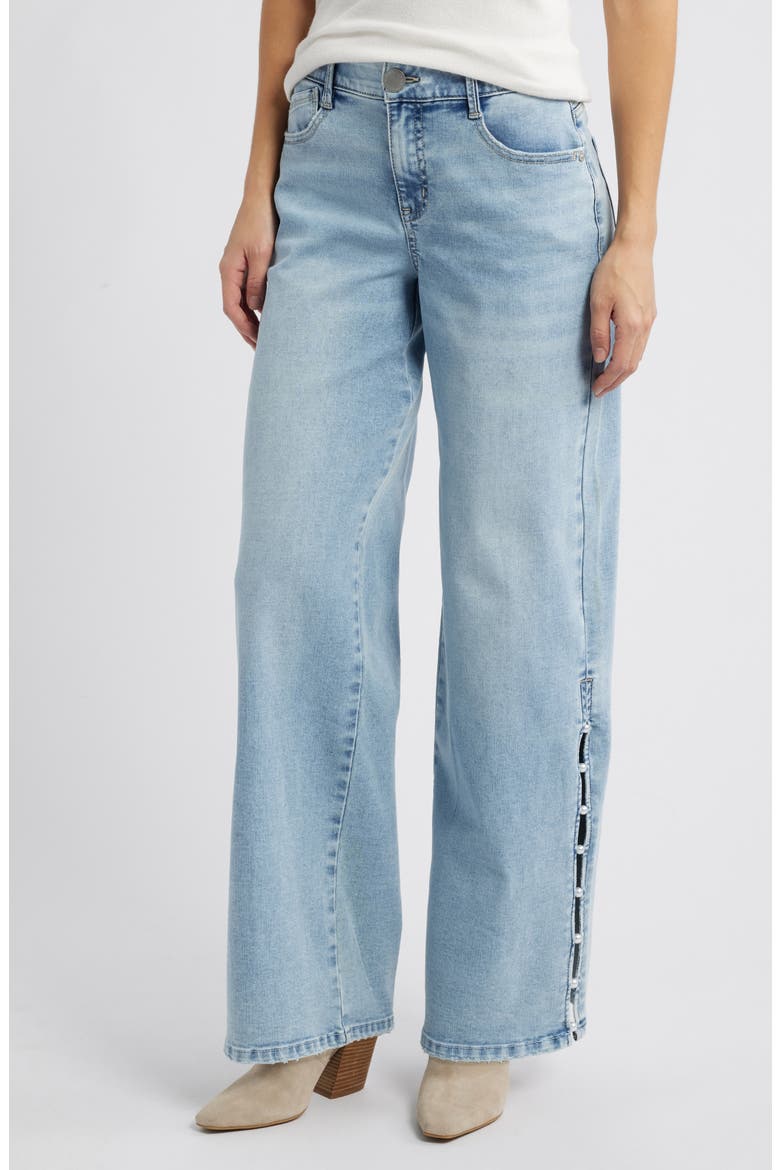 Sam 'Ab'Solution High Waist Wide Leg Jeans, Main, color, LIGHT BLUE ARTISANAL