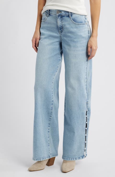 Sam 'Ab'Solution High Waist Wide Leg Jeans (Light Blue Artisanal)