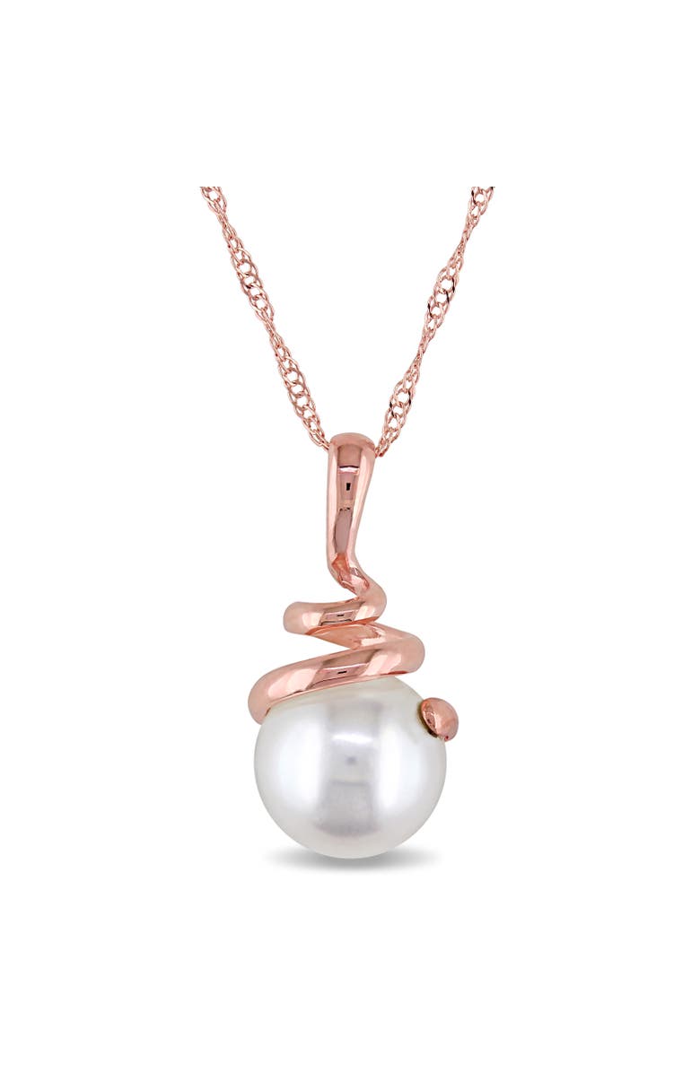 Julianna B. Cultured Pearl Swirl Pendant Necklace 14k, Main, color, Pearl