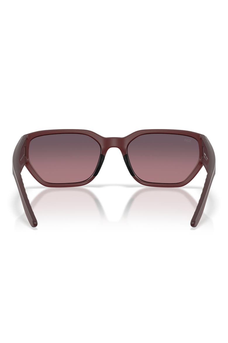 Clemente 58mm Polarized Rectangular Sunglasses, Alternate, color, STORMY SUNSET / ROSE