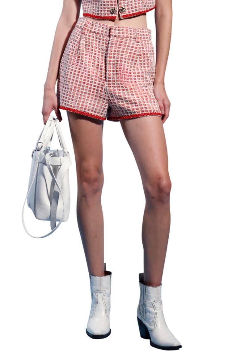 Audrey Tweed Shorts, Main, color, VALLEY RED TWEED