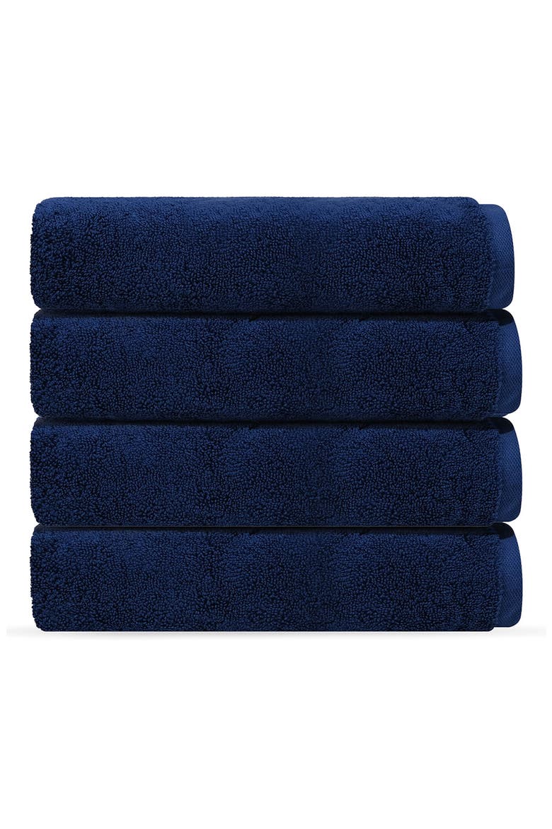 Puresoft 4-Piece Turkish Cotton Wash Cloths, Main, color, NAVY