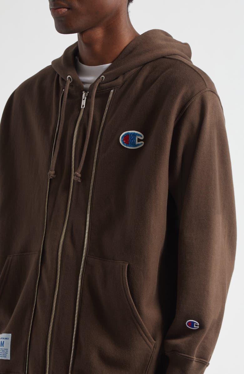 Undercover x Champion Reverse Weave<sup>®</sup> Cotton Fleece Hoodie, Alternate, color, Brown
