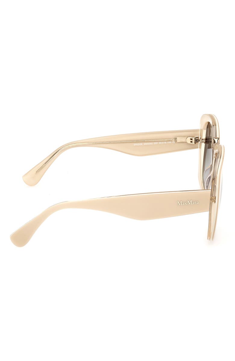 Max Mara 55mm Round Sunglasses, Alternate, color, Ivory / Gradient Green