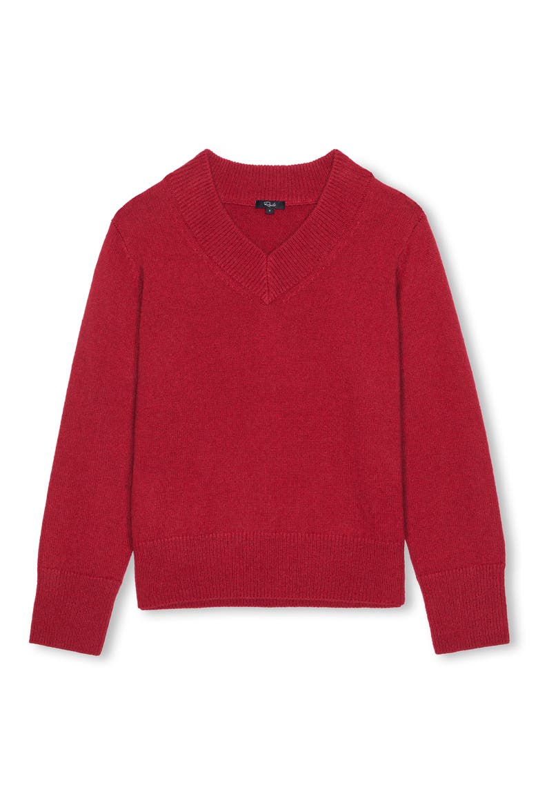 Lidya Cotton, Wool & Cashmere Sweater, Alternate, color, CRIMSON