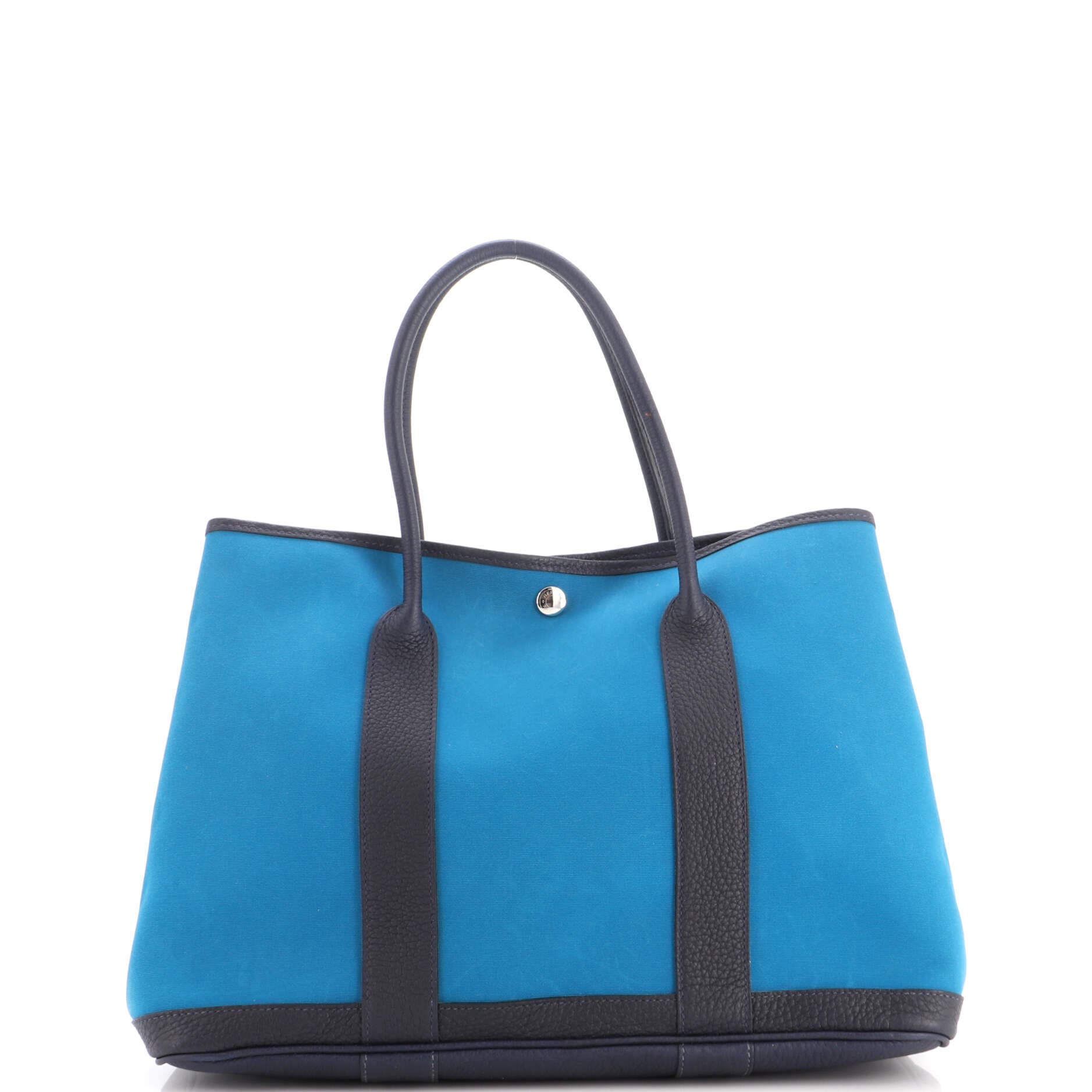 Garden Party Tote Toile and Leather 36, Main, color, Blue