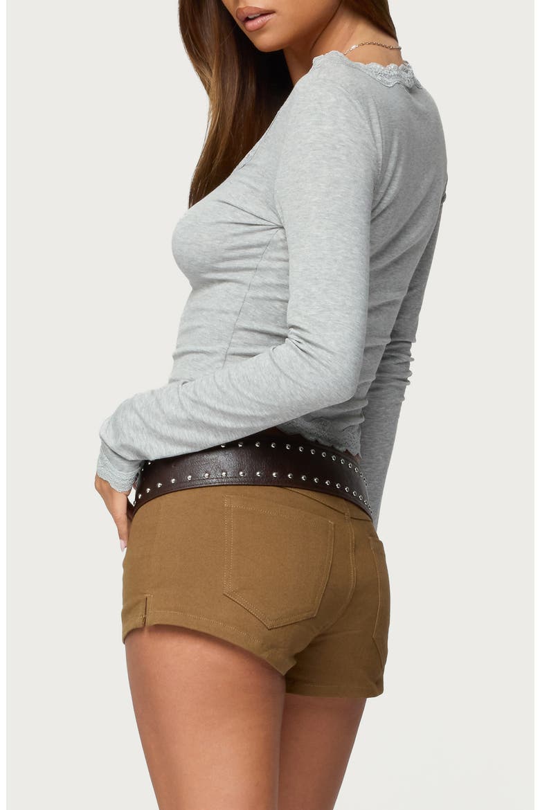 Gayle Lace Crop Top, Alternate, color, GRAY-MELANGE