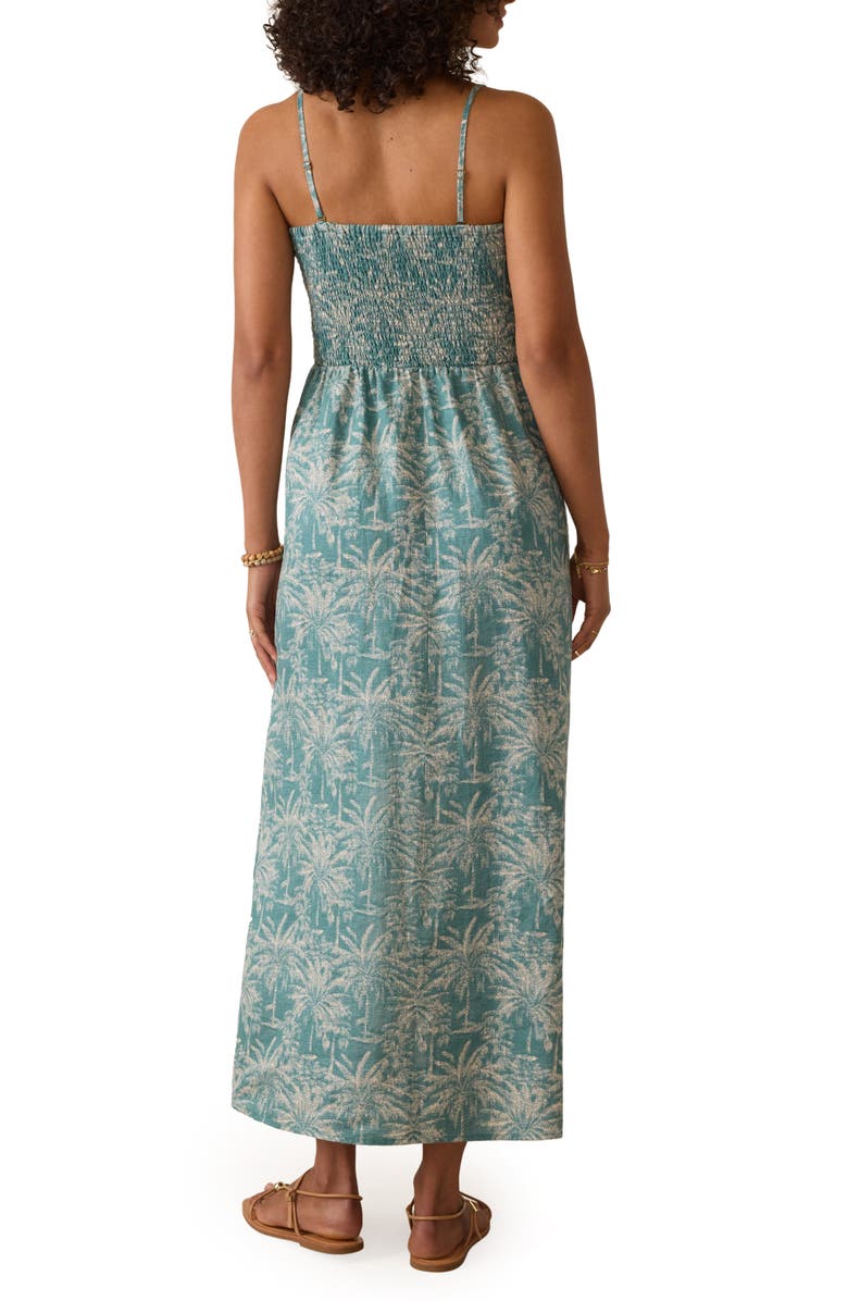 Faherty Sunrise Smocked Linen Sundress, Alternate, color, Maui Tropics