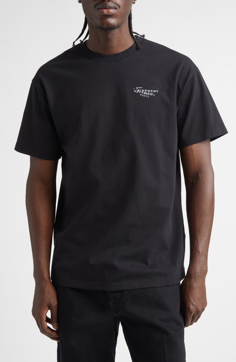 Givenchy Stamp Logo Regular Fit Graphic T-Shirt, Main, color, Black