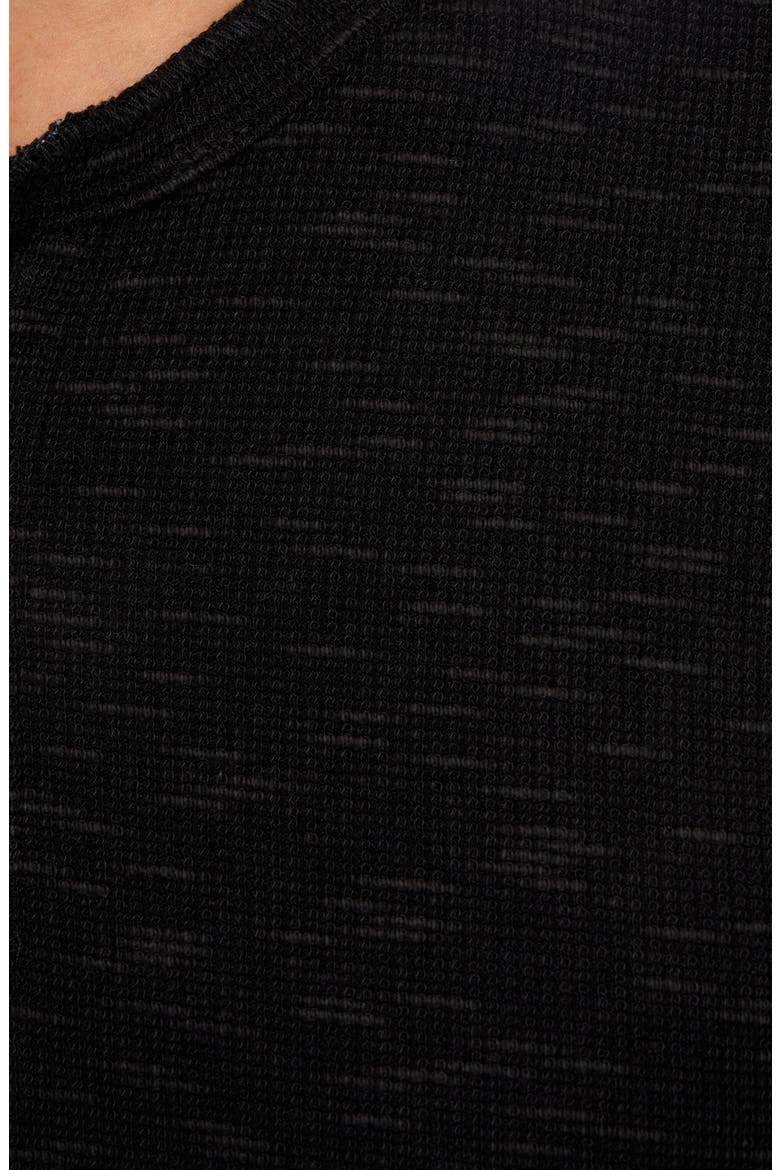 Slub Thermal Henley, Alternate, color, BLACK