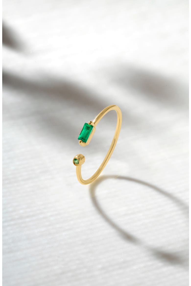 Double Stone Open Band Ring, Alternate, color, GREEN