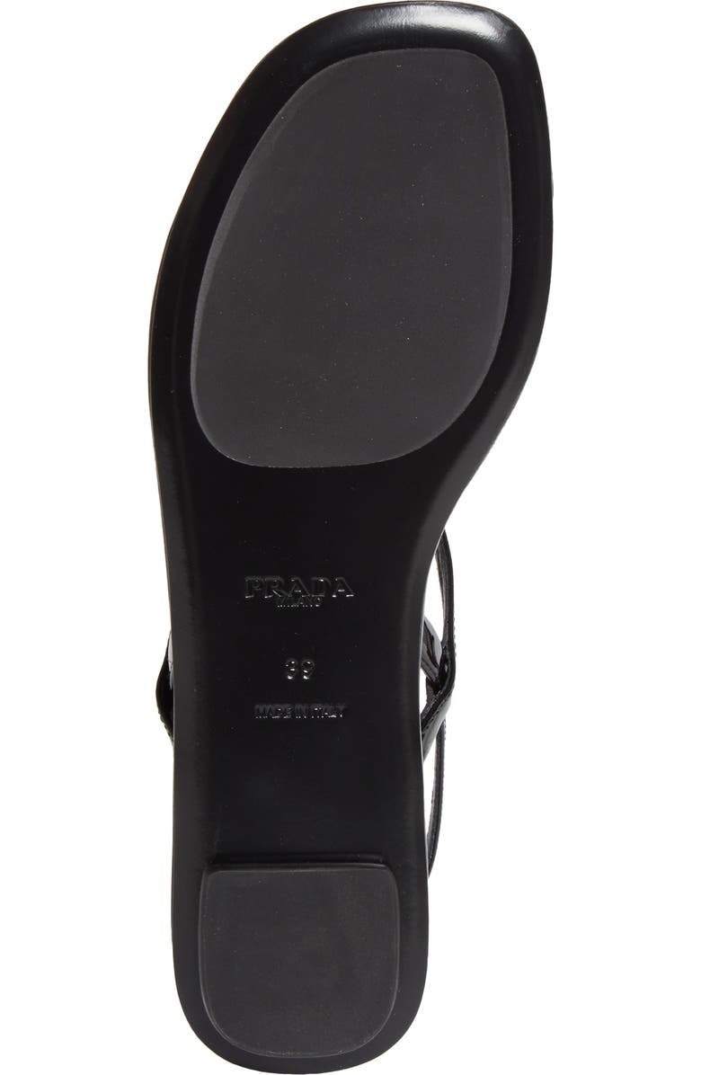 Prada Triangle Logo Sandal, Alternate, color, Nero