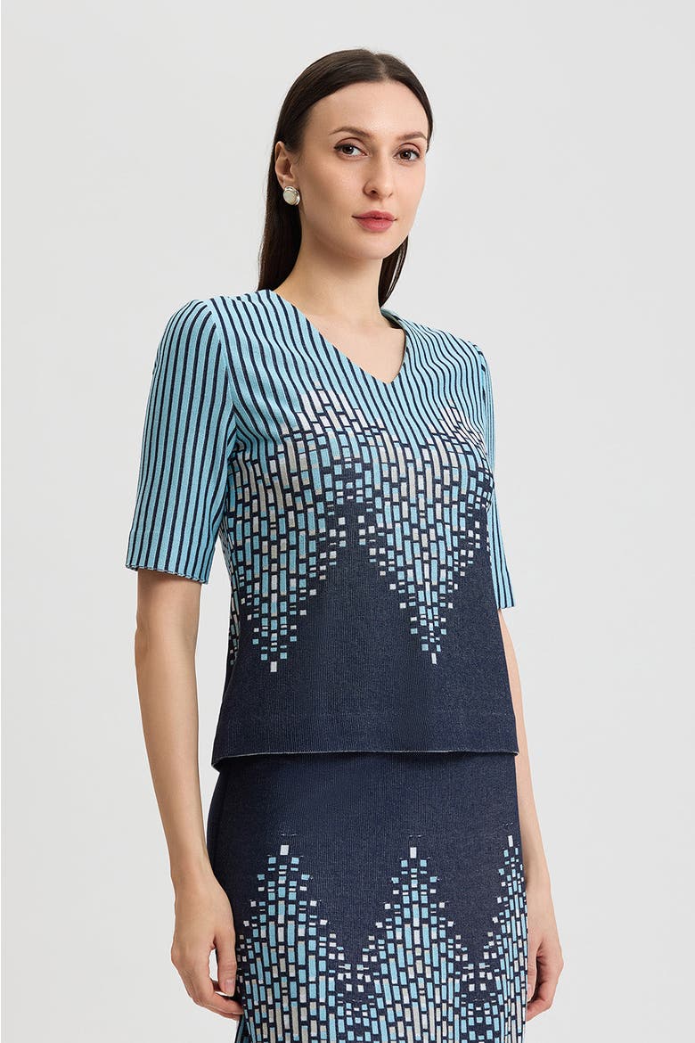 Linear Ombre Soft Knit Top, Alternate, color, Indigo/Limestone/Serene/White
