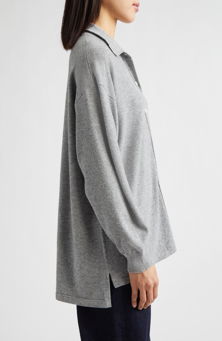 Johnstons of Elgin Munro Cashmere Shirt, Alternate, color, Light Grey