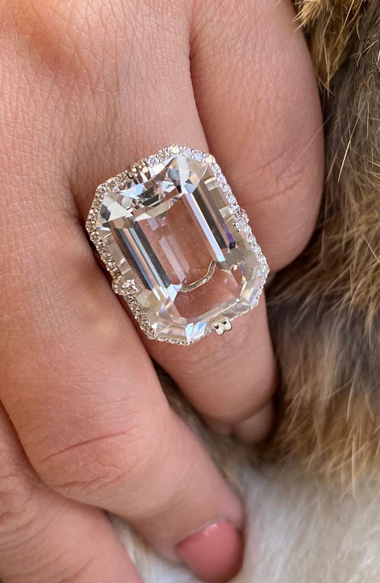 GOSHWARA Gossip Emerald Cut Ring, Alternate, color, Clear