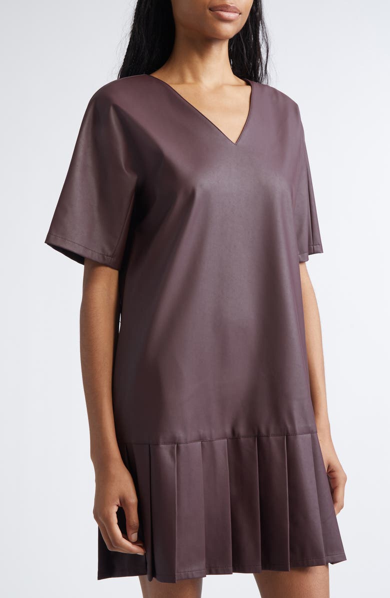 MM by Max Mara Hidesia Faux Leather Dress, Alternate, color, Bordeaux