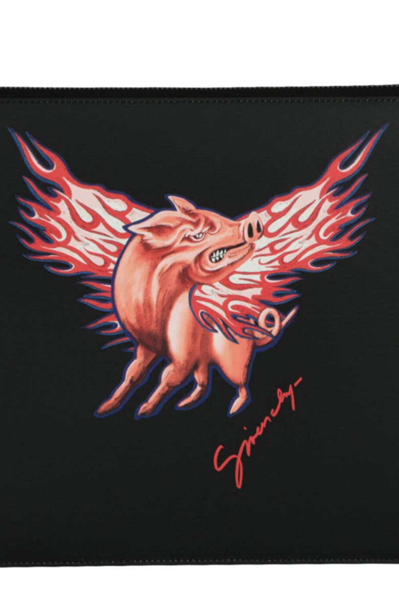 Givenchy Zodiac Pig Zip Pouch, Alternate, color, Black Multi