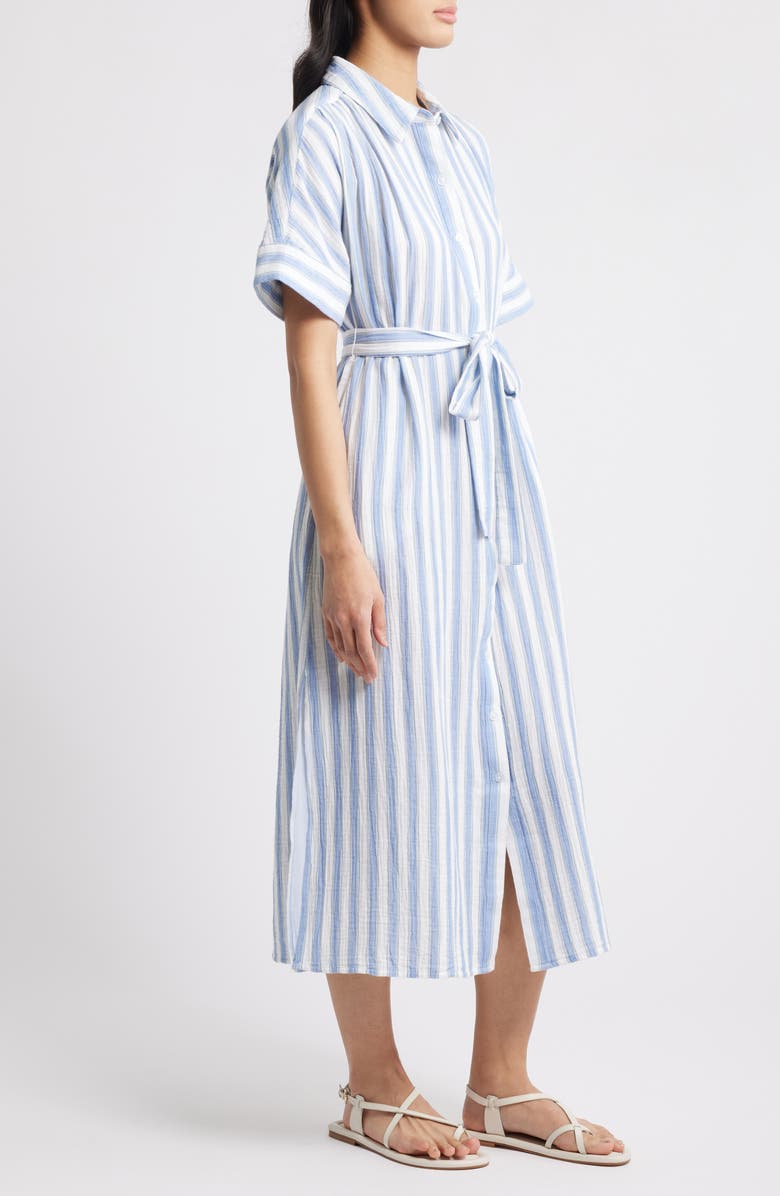 Caslon<sup>®</sup> Stripe Belted Maxi Shirtdress, Alternate, color, 